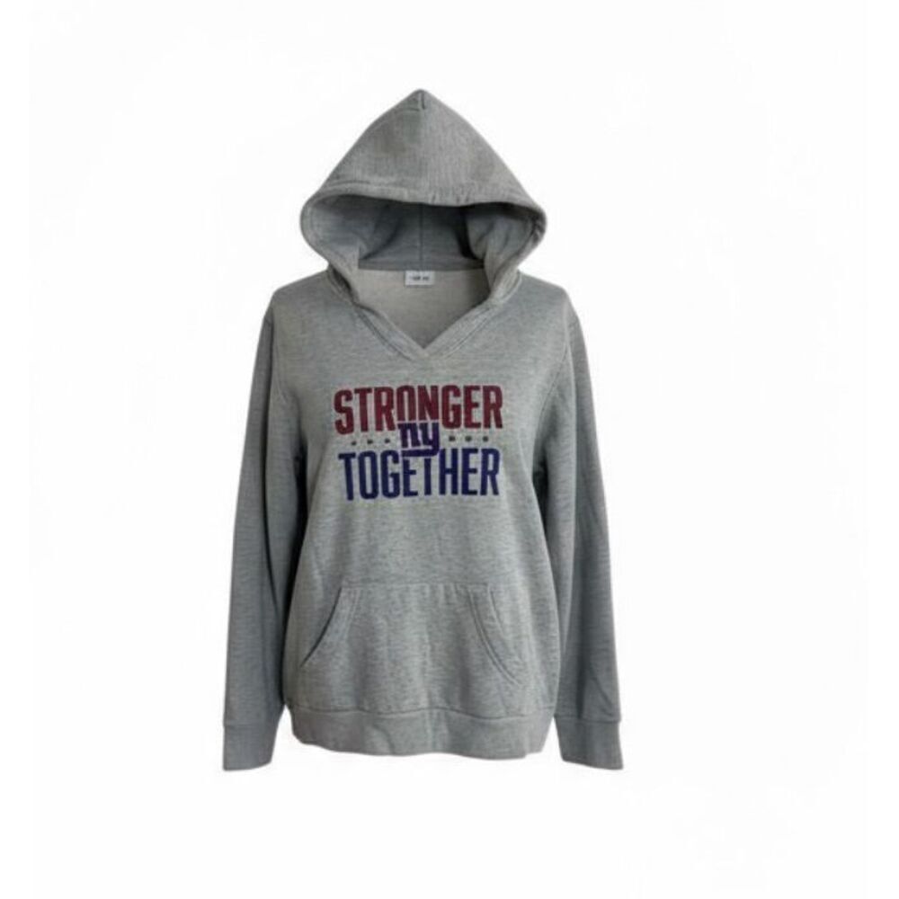 Fanatics Stronger Together NY Giants NFL Pullover Hoodie Sweatshirt Gray Size XL